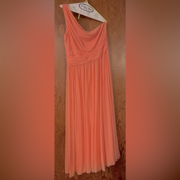 David’s Bridal Coral Bridemaid dress. - Picture 1 of 3